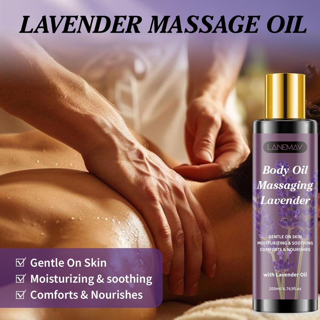 Lavender Body Oil-Gentle On Skin Relax-Moisturizing & Soothing-Comfort & Nourishes-Suitable For All Skin Types, 200ml
