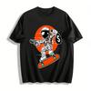 Funny Astronaut Skateboarding Money Heist Graphic Tee Streetwear Top Pure Cotton T-shirt