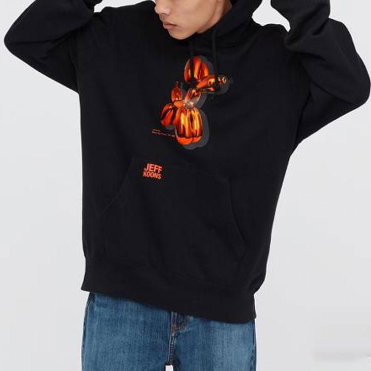 Uniqlo X Jeff Koons Logo Print Long Sleeve Cartoon Pullover Sweatshirt Unisex sweatshirt Black 443544-09