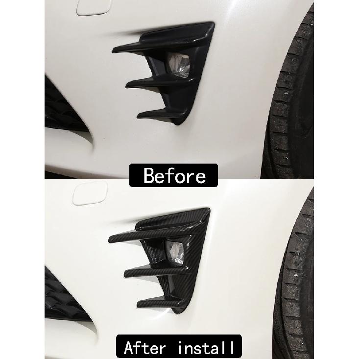 Für Toyota 86 GT86 2016-2020 Autoaufkleber Frontstoßstange Seitenbelüftung Spoiler Canard Abdeckungen Karbonfaser-Look Glänzendes Schwarz Zubehör