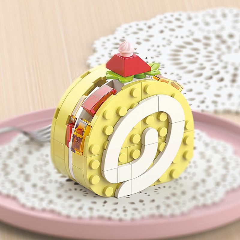 DIY MOC Ciasto Wafel Tost Czekolada Suflet Rolada Szwajcarska Lody Kruche Tartaletki Klocki Model Klocki Zestawy Zestawy Zabawki dla Dzieci