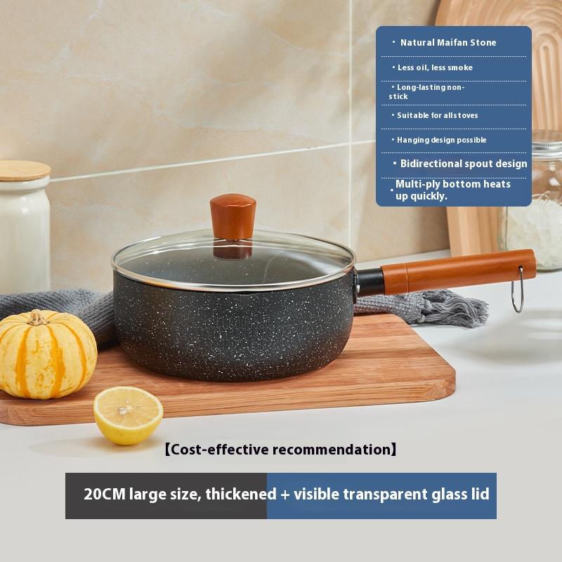 Gianxi Xue Flat Pot Baby Food Pot Frying And Boiling Integrated Small Milk Pot Instant Noodles Soup Pot Household Non Stick Pot