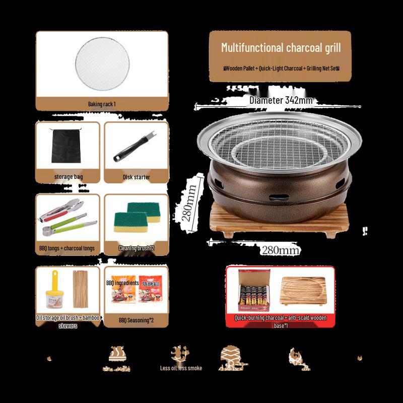 OEING Portable Indoor/Outdoor BBQ and Tea Ceremony Stove Set