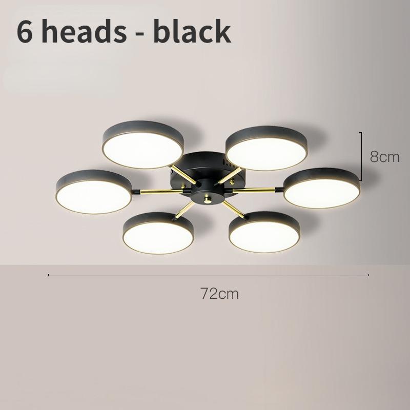 

Светодиодный потолочный светильник, разветвленные люстры для гостиной, потолочные светильники, спальни и кухни, внутреннее освещение 6 Head - Lamp чёрный