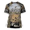 2026 new 3D digital printing duck hunting theme men's short-sleeved T-shirt outdoor leisure round neck breathable sports