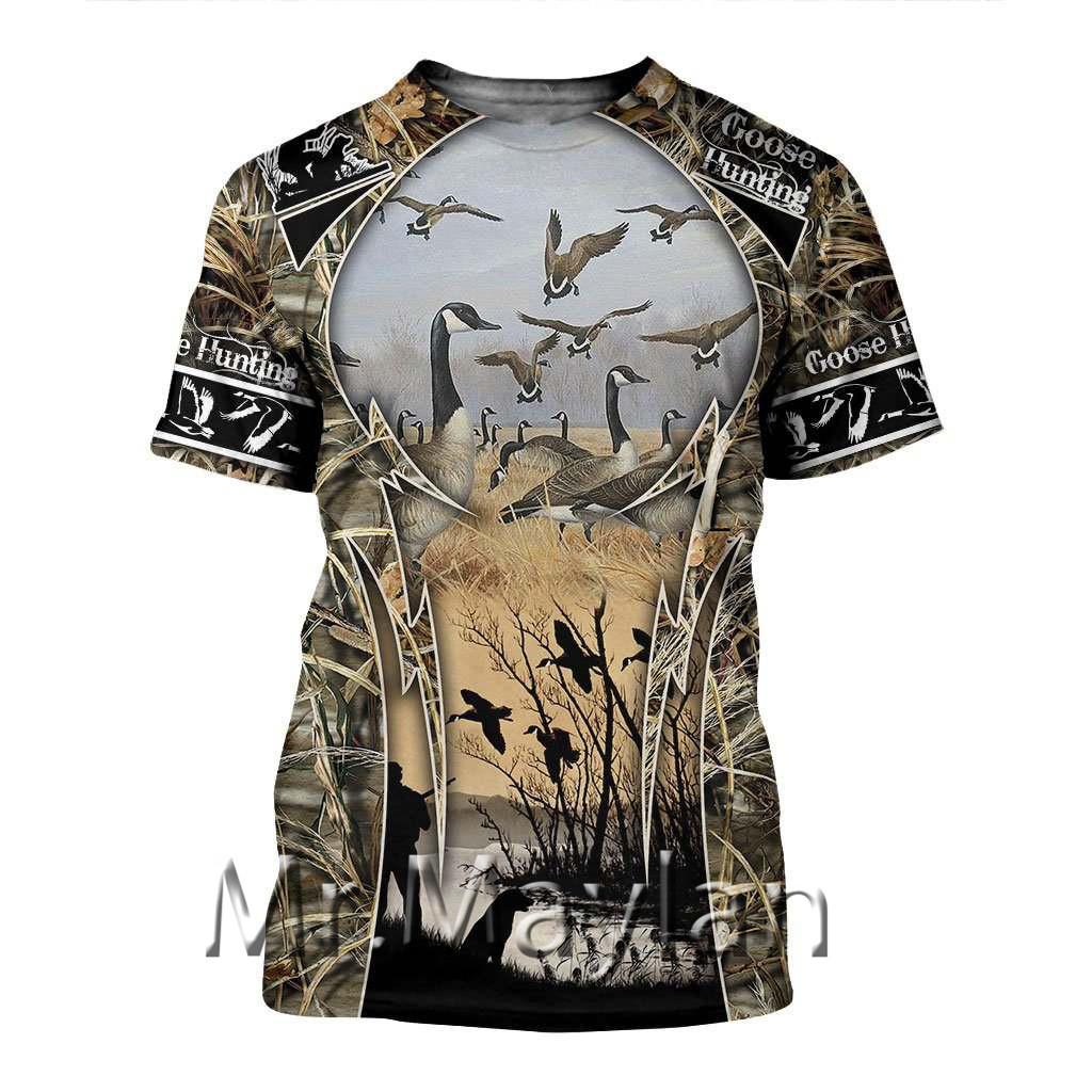 2026 new 3D digital printing duck hunting theme men's short-sleeved T-shirt outdoor leisure round neck breathable sports