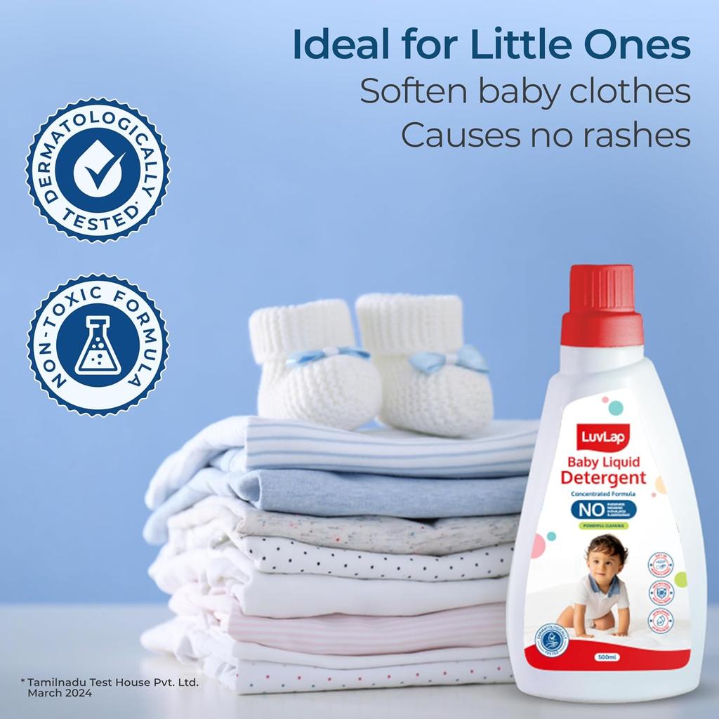 LuvLap Baby Laundry Detergent 650g pH Balanced Anti-Bacterial Formula Gentle On Skin For Soft And Clean Baby Clothes