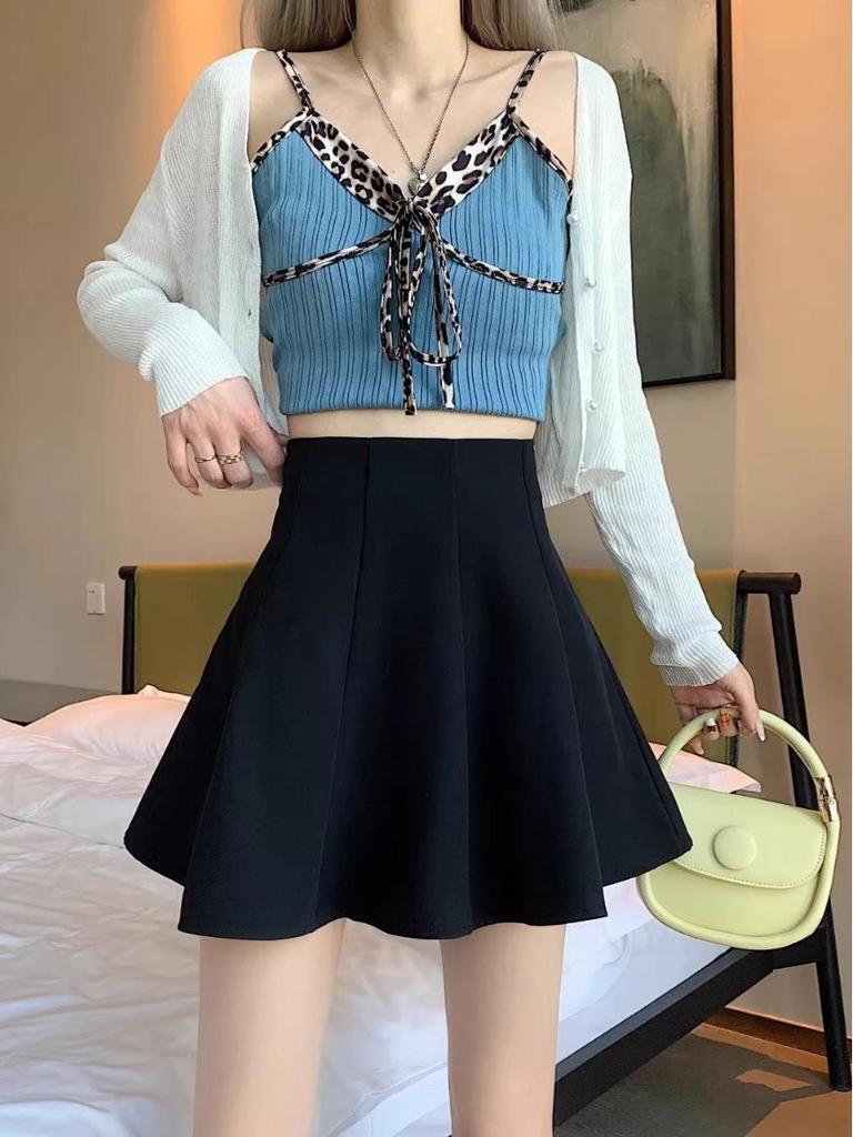 High-Waisted Drapey Pleated Skirt - Women's Spring/Summer Fairy Academy Style Skirt