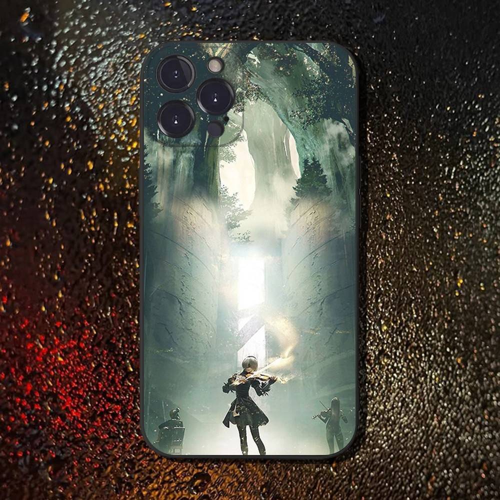 Game Nier Automata Phone Case For iPhone 16,15,14,13,12,11 Plus,Pro Max,XS,X,XR,SE,Mini,8,7,Soft Silicone Black Cover