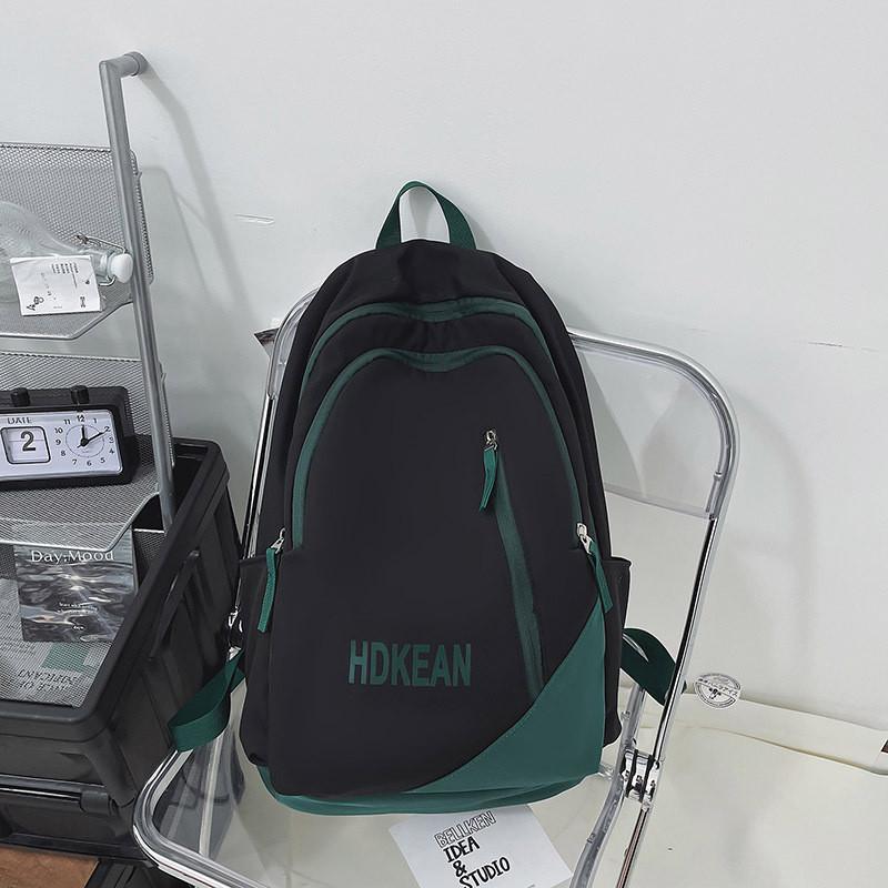 Color Fashionable Blocked Letter Printed Large Capacity Backpack Student