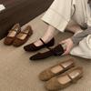 With Skirt Single Shoes Flat Bottom Retro Gentle Grandma Shoes Women's 2025 New Spring Mary Jane Shoes Versatile