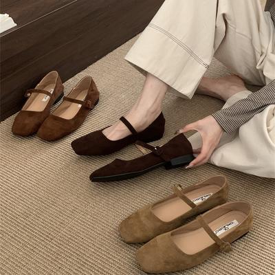 With Skirt Single Shoes Flat Bottom Retro Gentle Grandma Shoes Women's 2025 New Spring Mary Jane Shoes Versatile