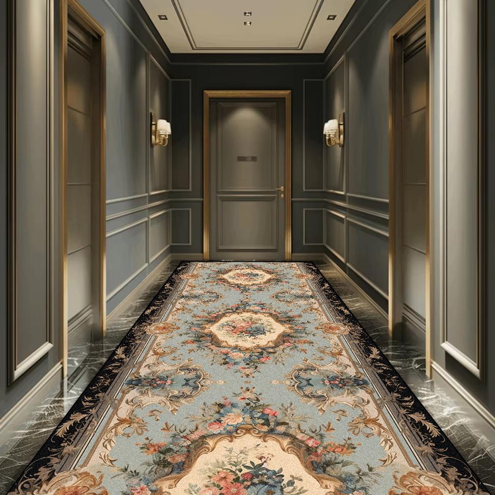 Hochwertiger Luxus Europäischer Langer Flur Teppich Rutschfest Waschbar Flur Läufer Teppiche Treppenhaus Flur Dekoration Teppich Anpassbar