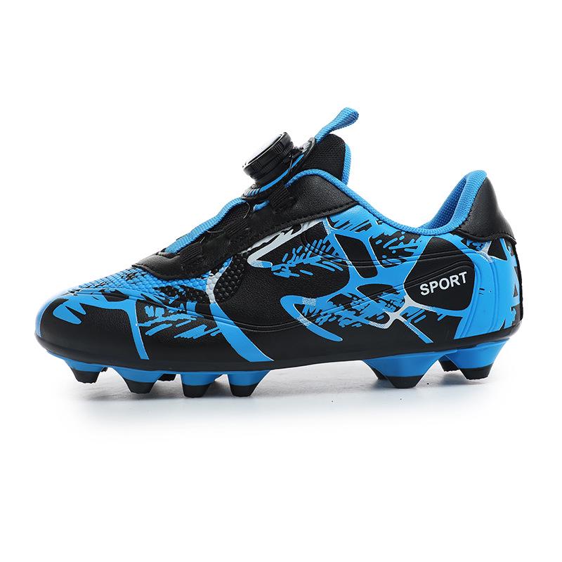 Kids' Boys TF Soccer Cleats - Wear-Resistant, Studded, Rotating Buckle for Outdoor Training