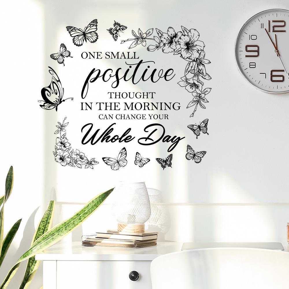 WZ9023 Englisch Slogan Schmetterling Kranz Schlafzimmer Wohnzimmer Studie Hause Verschönerung Dekoration Wand Aufkleber