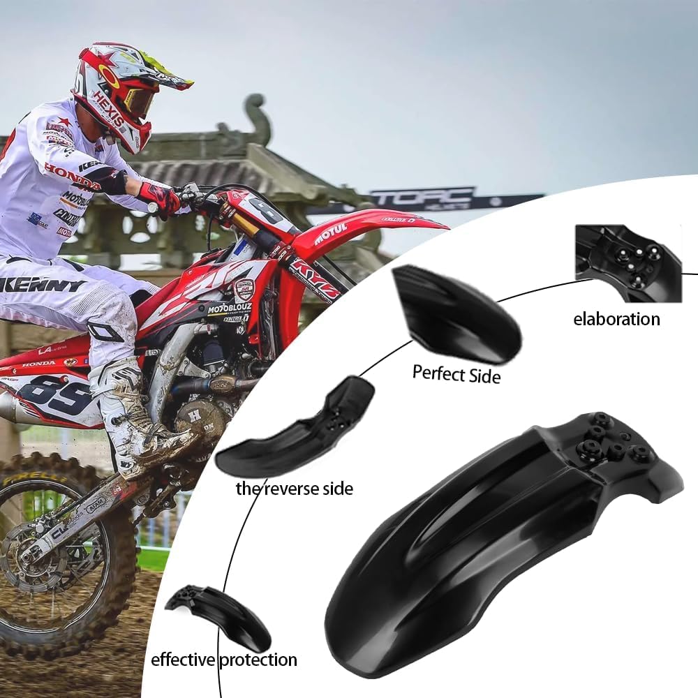 Motorcycle Front Wheel Mudguard Black Dirt Bike Plastics Fenders for CRF50 Style 125CC Pit PRO Trail Dirt Bike