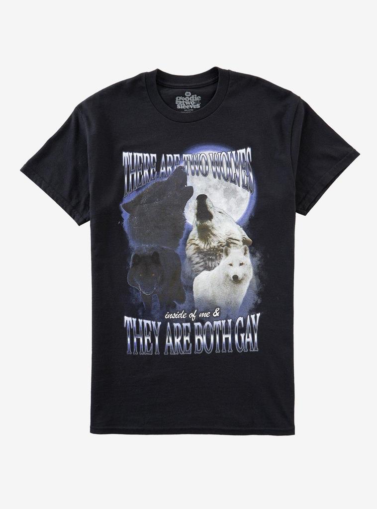 Two Gay Wolves T-Shirt By Goodie Two Sleeves