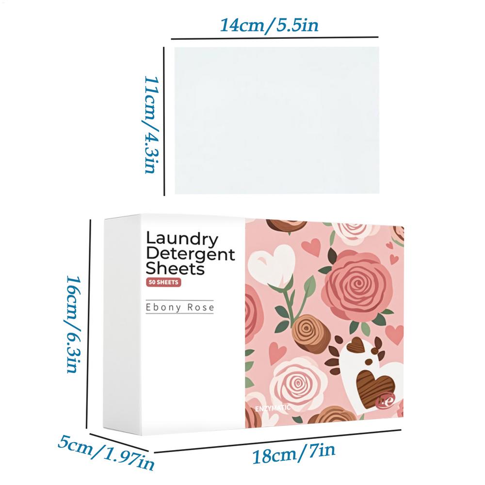 Eco-Friendly Laundry Soap Sheets 50 Count/set Water Soluble Detergent for Travel Sensitive Skin Dorm Camping Vacation