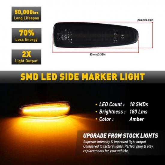 Für Mitsubishi EVO Lancer X Mirage LED GETÖNT Frontkotflügel Lichter Signal Blinker