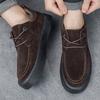 Men's Casual Flats Spring Autumn Cross Tied Outdoor Non Slip Work Shoes Comfortable Vintage Height Increase Fashion Board Shoes