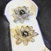 DIY Lotus Pearl Brooch Kit: Semi-Finished Corsage Pin with Needle for Women