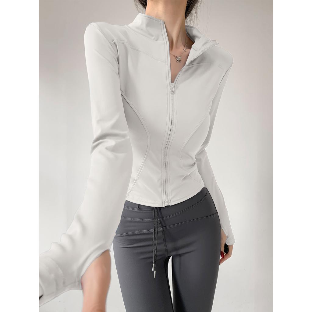 Sun Quick Drying Sports Coat Women's Tight Top Yoga Jacket Long Sleeve Zipper Jacket Running Fitness Women's Jacket S-3XL