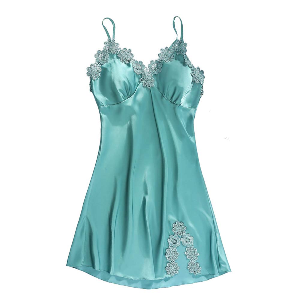 JunyueLiang Smooth and Shiny Loungewear Cute and Includes Shorts and Set or Set Size Women's Silk-Like Set, Sexy, Pants, 2-Piece 5-Piece (Green