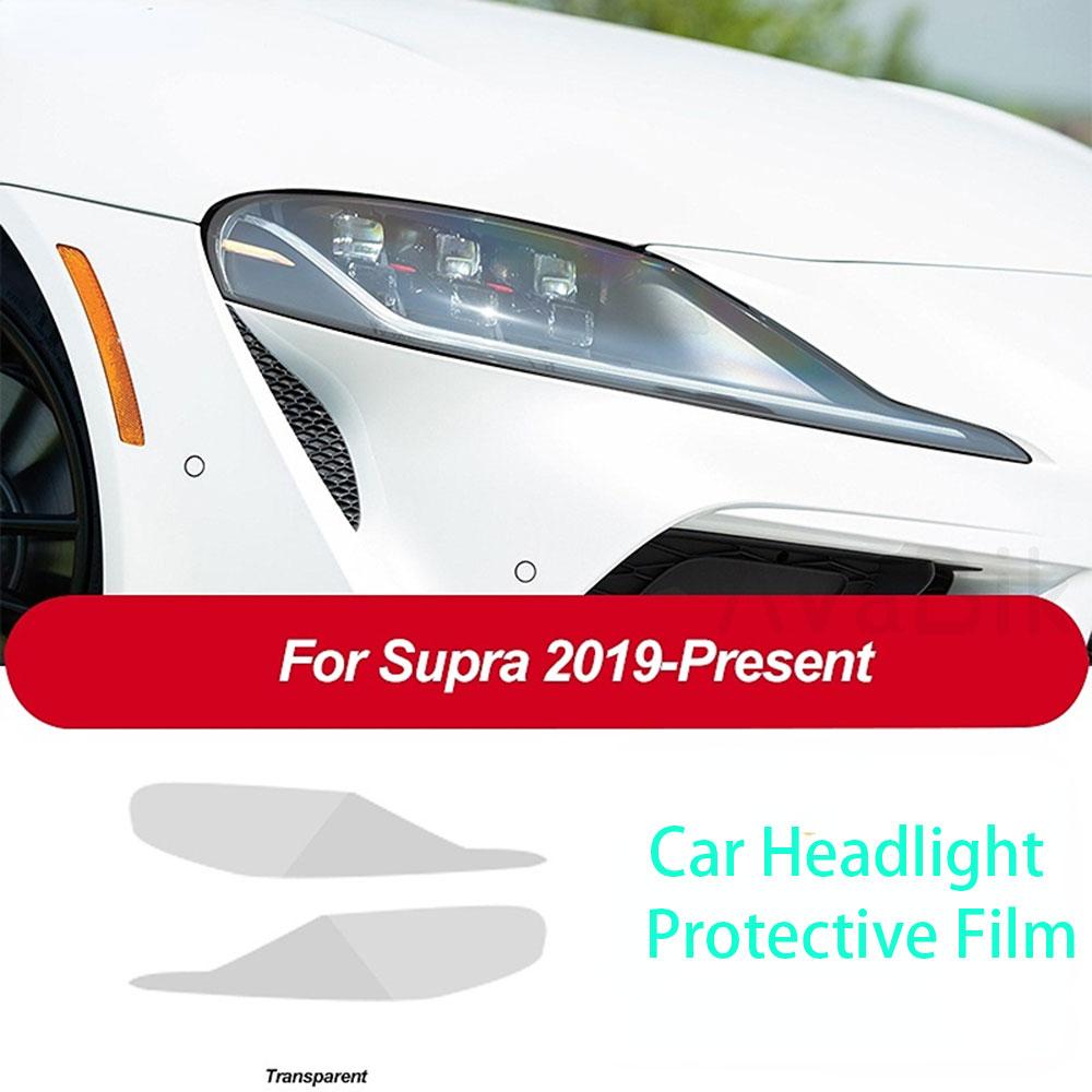 

PPF 2Pcs Car Headlight Protective Film Headlamp Restoration Transparent Black TPU Sticker for Toyota Supra Accessories прозрачный