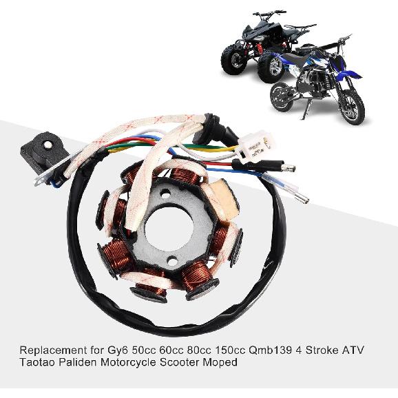 GOOFIT Ignition Stator Magneto 8 Coil 5 Wires Replacement for GY6 50CC 60CC 80CC ATV Scooter TaoTao Paliden Jonway Roketa 150cc Scooter
