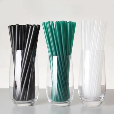 Independent Paper Packaging Disposable Straw Green Coffee Straw Black Straight Straw Juice Drink Milk Tea Straw Plastic Rietjes