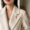 Clothing Decoration Pin White Rhinestone Rose Brooch Pin, Sparkling Flower Lapel Dress Floral Badge Suit Hat Bag Accessories, Elegant Wedding Jewelry
