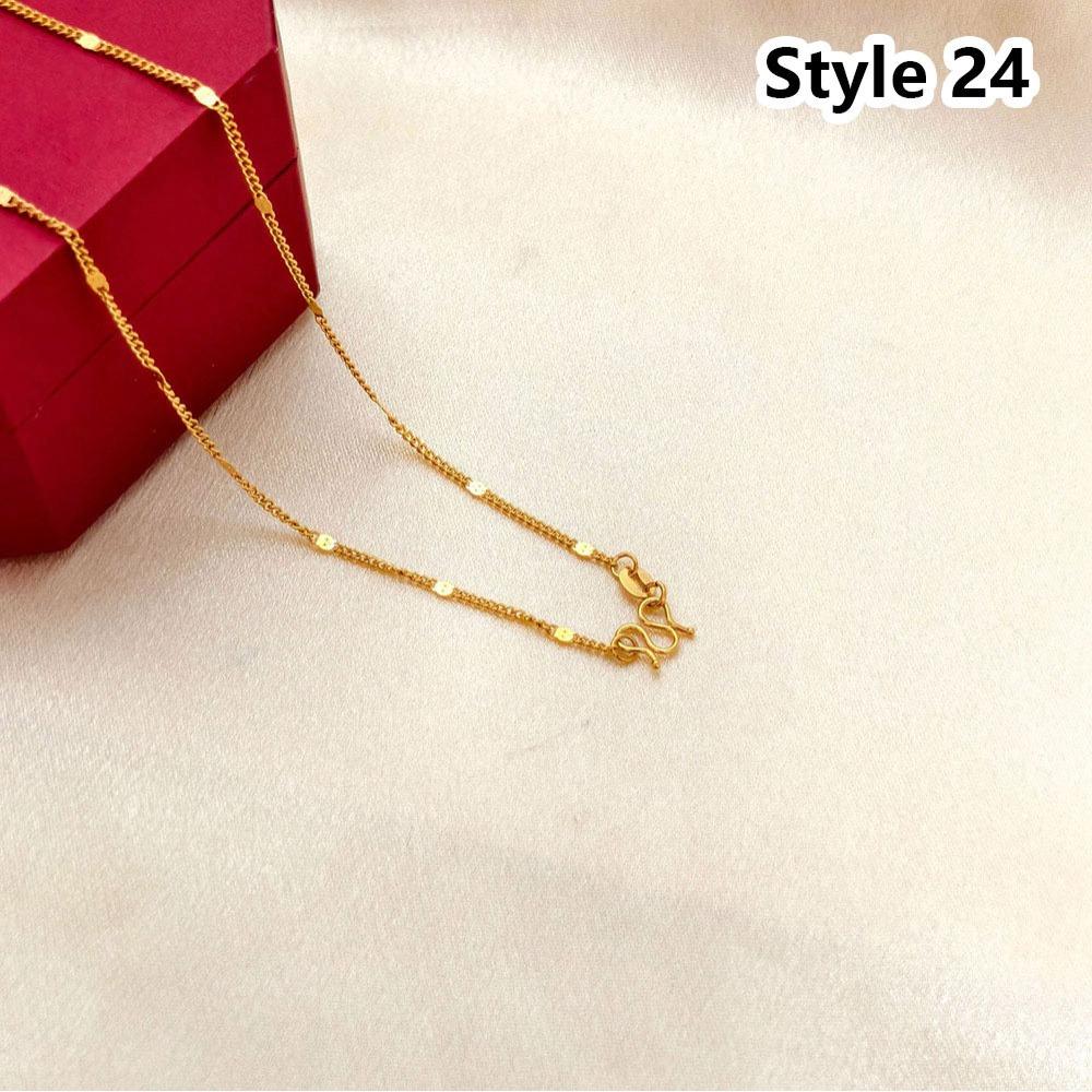 1Pcs New Titanium Steel Chain Necklace 45cm Non-fading Clavicle Chain All-match M-shaped Women's Simple Necklace