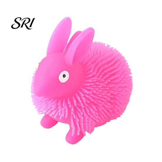 Light Emitting Fidget Toy Luminous Glowing Ball Fluffy Bunny Stress Soft TPR Relief with Color-Changing Lights Sensory Decompression Gadget