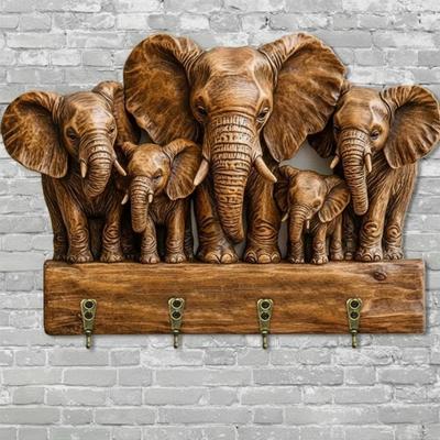 Wooden Key Holder for Wall Decors Wall Mounted Key Hooks,Key Organizers Rack with Hooks Key Hanger Decors for Doorway