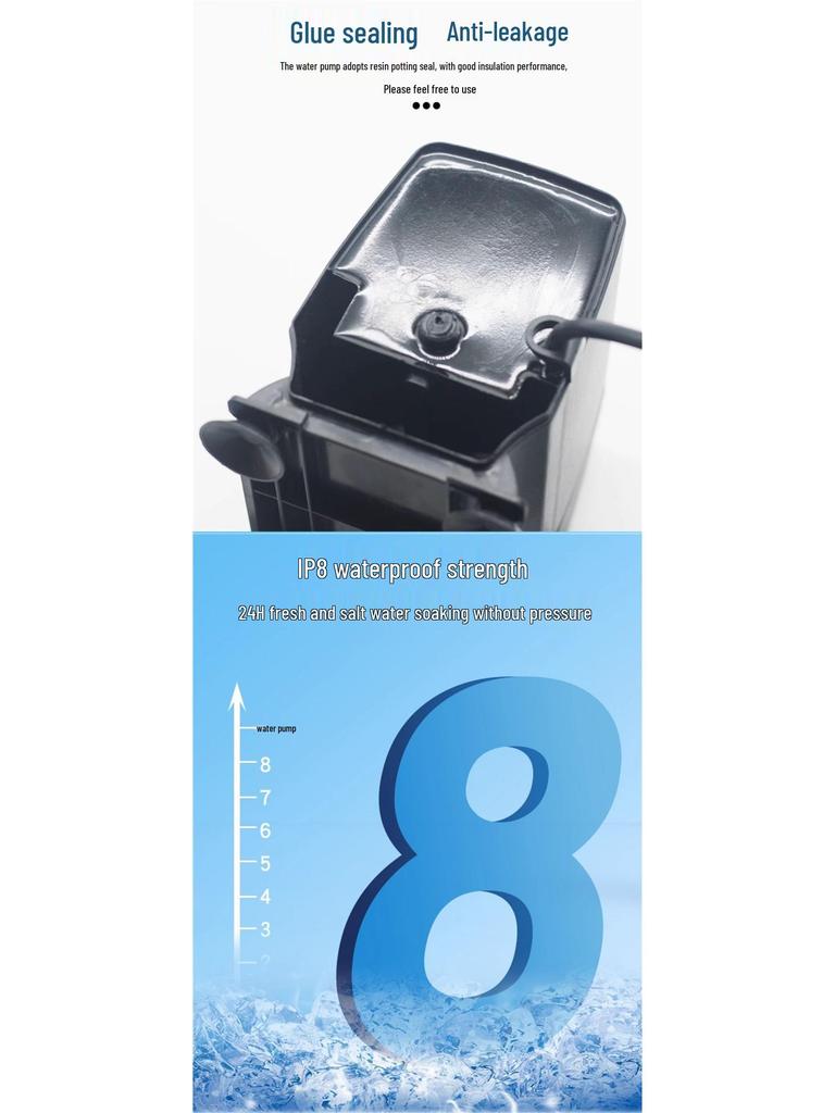 Submersible Water Pump for Fish Tanks, Fountains, Feng Shui Wheels, and Ponds with Light (5W, 6W, 8W)