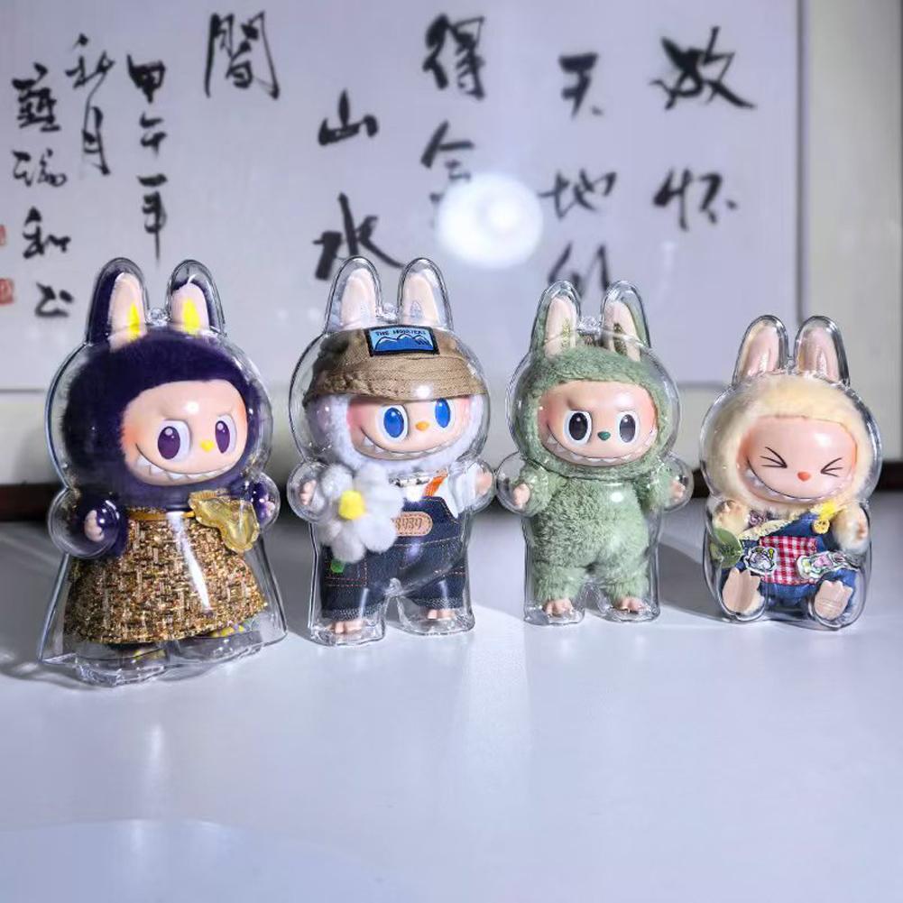 For Labubu Fall In Wild Transparent Protective Case Storage Case For Plush Dolls Display Bag No Doll Portable Cable Organizer Box