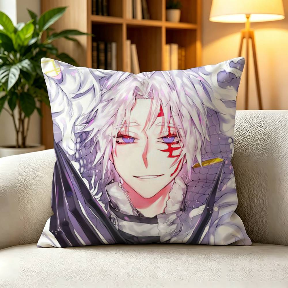 D-D.Gray-man Dark Shonen Anime  Square Double-Sided printed Pillow Case Bedroom Bedside Pillow Sofa Cushion Cover