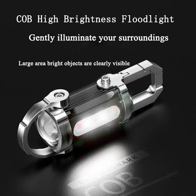 1/2/3/5pcs Rechargeable Keychain Flashlights 800LM COB Work Light Torch Ultra Bright Mini Portable Lantern for Searching Hiking