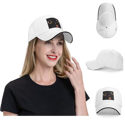 Cute Black Cat Minimalist Tongue By Baseball Caps Snapback Fashion Baseball Hats Breathable Casual Casquette Outdoor Unisex