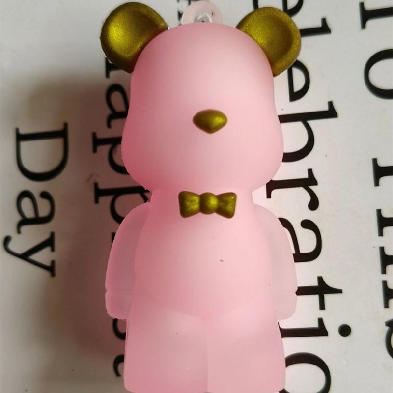 

Крутой силиконовый брелок в виде медведя с молнией для сумок и машин Without keychain crystal bear pink розовый