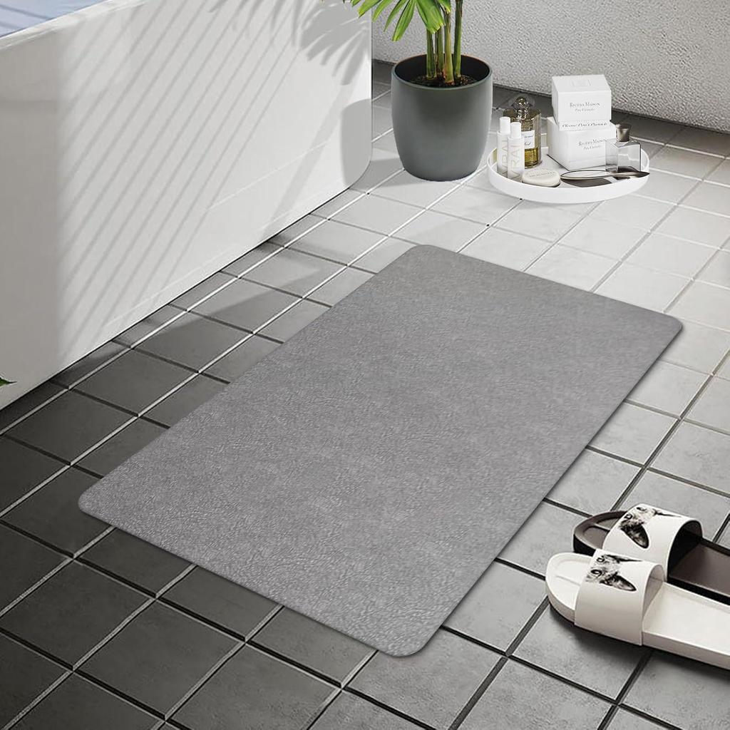 Quick-Dry Anti-Slip Diatom Mud Bathroom Floor Mat - Water Absorbent, Easy to Clean, Decorative Door Mat.