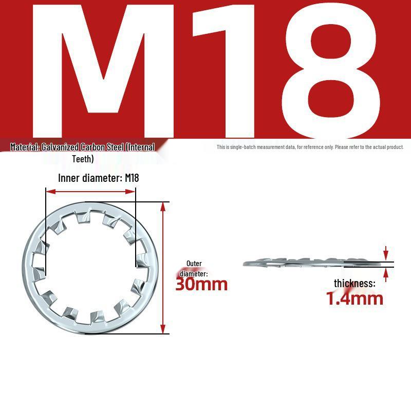 Carbon Steel Zinc-Plated Lock Washer with Inner and Outer Teeth