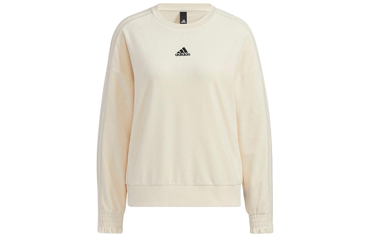 Adidas Sweatshirts Women s Ecru Crew Neck Moderate Regular HG1842 XXL