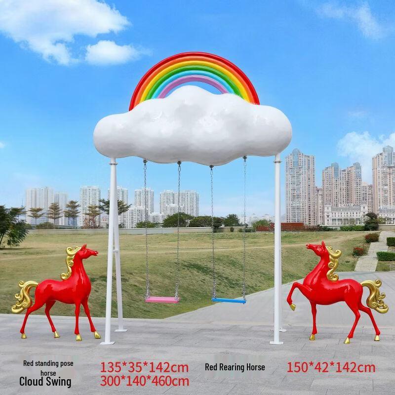 Большая реалистичная скульптура лошади из стекловолокна