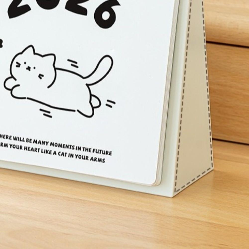 Cartoon 2026 Desktop Calendar Plastic Table Planner Creative Daily Planner  Office