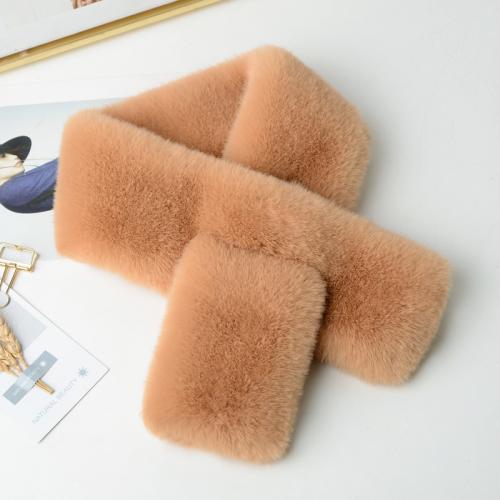 Winter Thick Furry Scarf Female Imitation Rex Rabbit Fur Joker Scarf Set Warm Plush Cross Fur Collar.