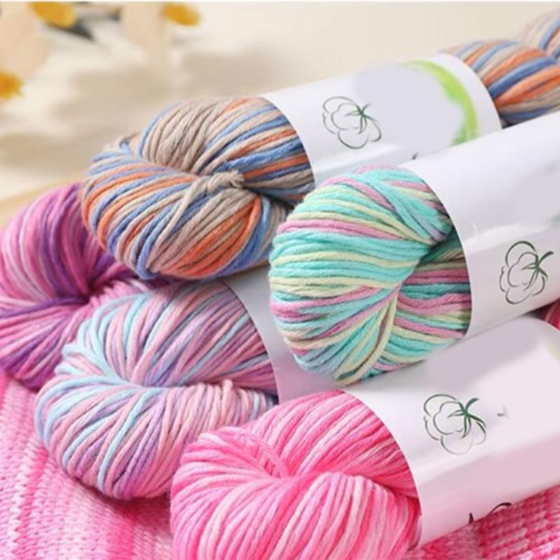 Multipurpose Cotton Knitting Yarn Hand Dyed Soft Natural Dyes for Scarves Hat Decoration Projects Easy to Handle