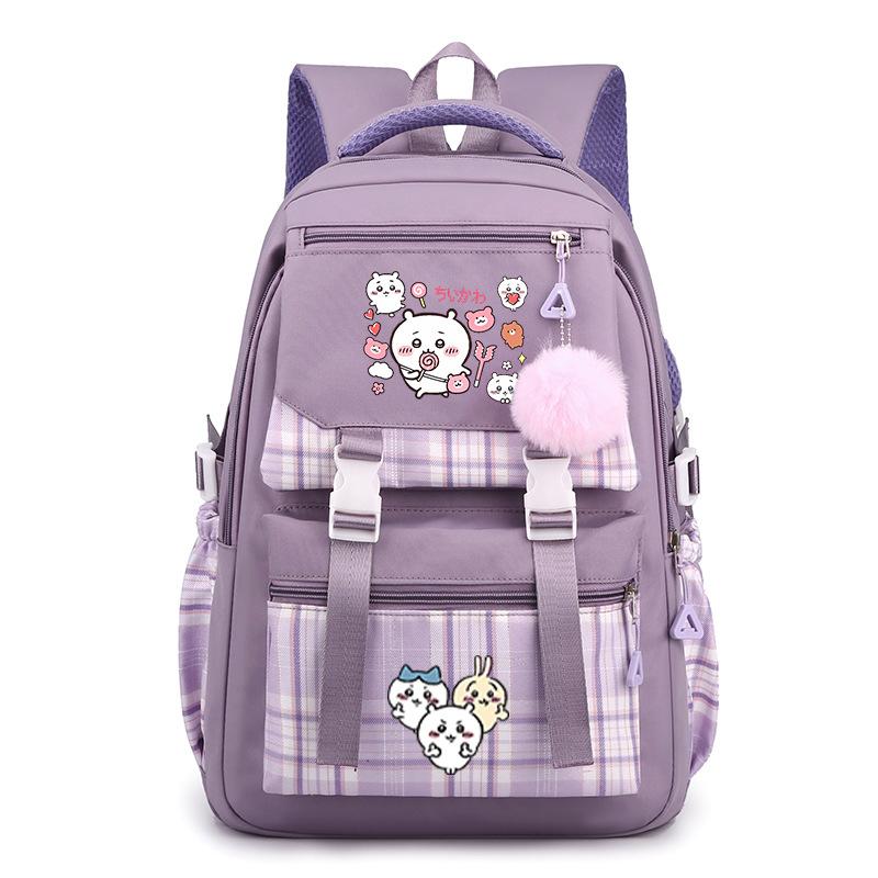 Jiikawa Wow School Bag New Chiikawa Girls Backpack for Primary and Secondary School Students Cute College Style Backpack