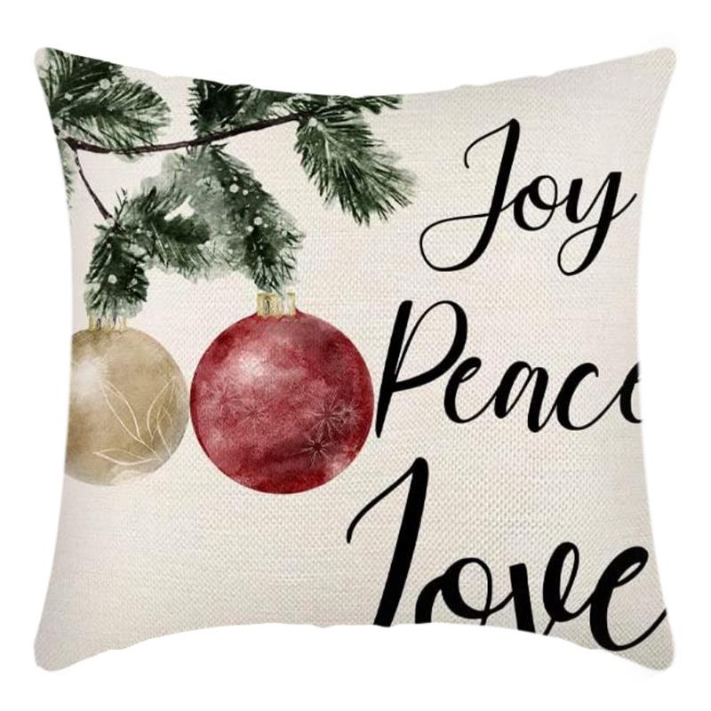 New Christmas Throw Pillow, Polyester Linen, Festive Dress Cushion, Bedroom Living Room Square Pillow, Cushion Pillow Case
