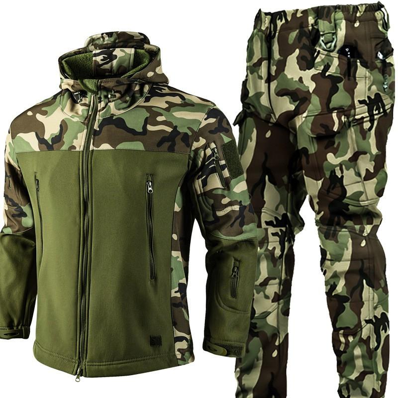 Mens 2-Piece Softshell Jacket Pants Set